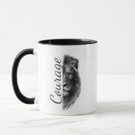Courage Lion Artistic Minimal-  Mugg