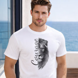 Courage Lion Artistic Minimal T-shirt -