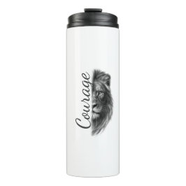 Courage Lion Artistic Minimal Tee-Thermal Tumbler