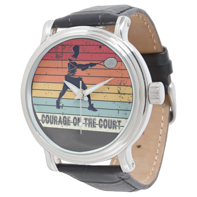Courage on the court - Pour les fans de tennis Armbandsur (Vinklad)