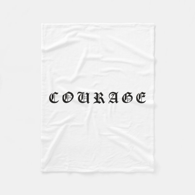 Courage One Word Insrational Motivational Quote Wo Fleecefilt (Framsidan)