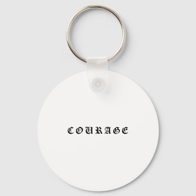 Courage One Word Insrational Motivational Quote Wo Nyckelring (Framsida)