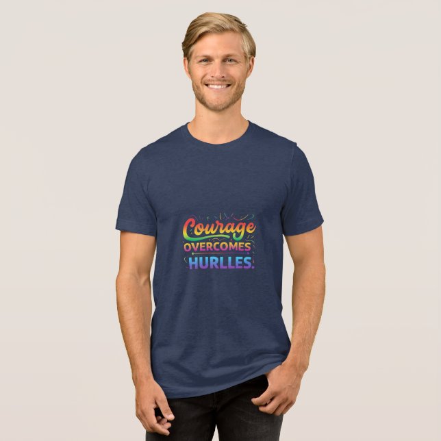 Courage Overcome Hurdles T Shirt (Framsida Full)
