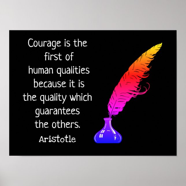 Courage Quote - Aristoteles Poster (Framsidan)