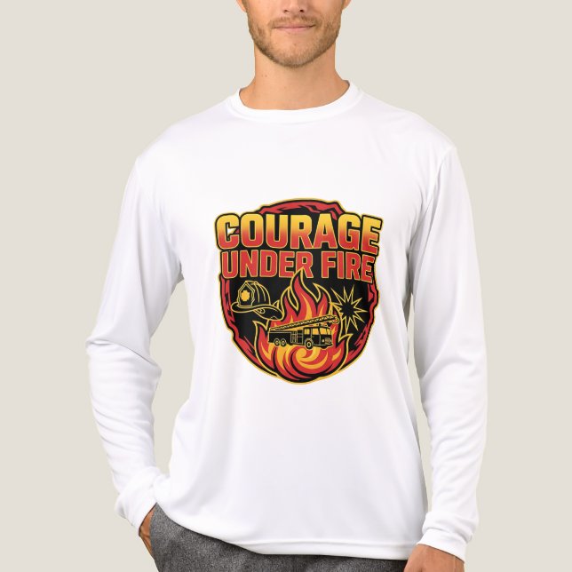 Courage Under Fire – Firefighter Hero Tee (Framsida)