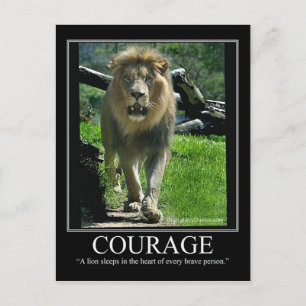 COURAGE-vykort - Lejont (motiverat) Vykort