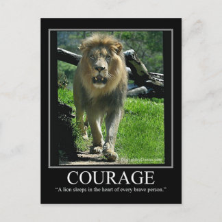 COURAGE-vykort - Lejont (motiverat) Vykort