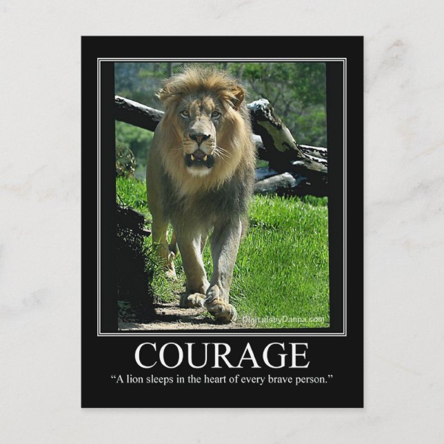 COURAGE-vykort - Lejont (motiverat) Vykort (Framsida)
