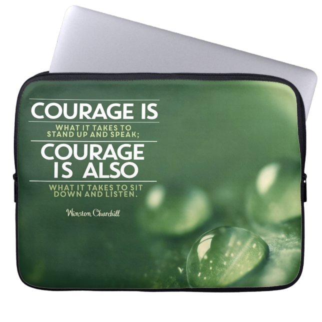 "Courage" Winston Churchill-inspirationsoffert Laptop Fodral (Framsidan)