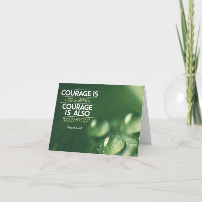 "Courage" Winston Churchill-inspirationsoffert Tack Kort (Framsida)