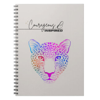 Courageous & Inspired Cosmic Leopard Notebook Anteckningsbok