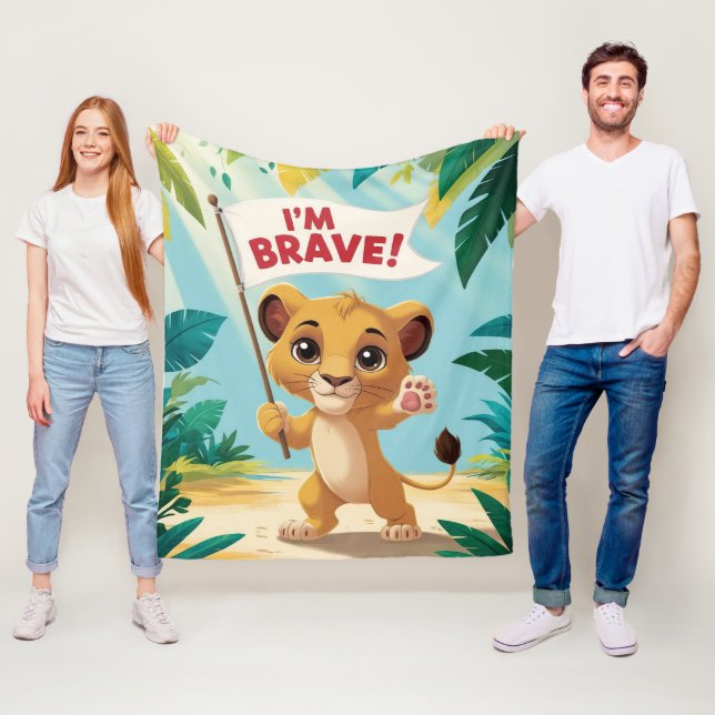 Courageous Little Dog with a Bandage Fleecefilt (På plats)