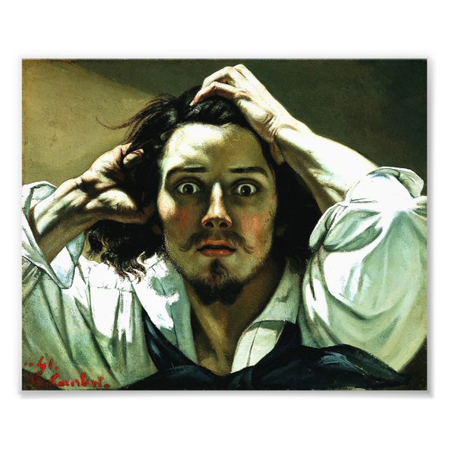 Courbet, den Desperate Man skriver ut Fototryck (Framsidan)