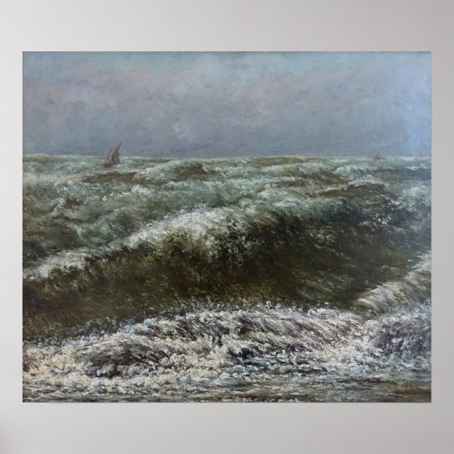 Courbet - Stormigt hav 1869 Poster (Framsidan)