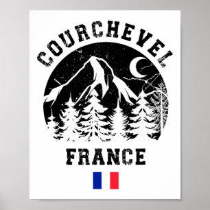 Courchevel Frankrike Alpernas Ski Resort Alpine Sk Poster