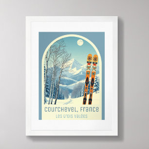 Courchevel Frankrike Les trois Vallées skidåkning Poster