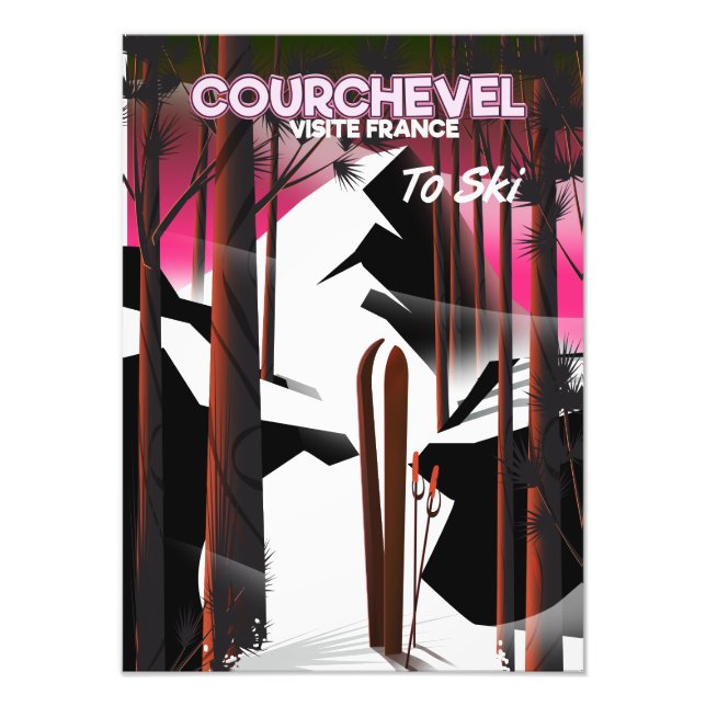 Courchevel, Frankrike skidresor affisch Fototryck (Framsidan)