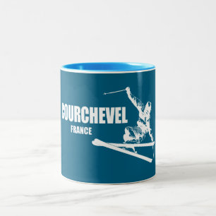 Courchevel Frankrike Skier Två-Tonad Mugg