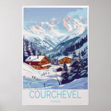 Courchevel Frankrike Vintertryck