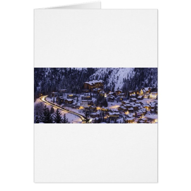 Courchevel Mountain Snö Hälsningskort (Framsidan)