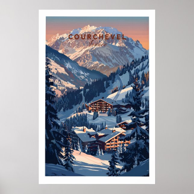 Courchevel Resoreraffisch - Frankrike 1 Poster (Framsidan)