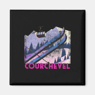 Courchevel Ski - Vintage Style Courchevel Skidling Magnet