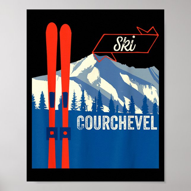 Courchevel skidåkning - courchevel bergskidåkning  poster (Framsidan)