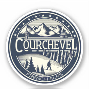Courchevel skidort i de franska alperna presenter klistermärken