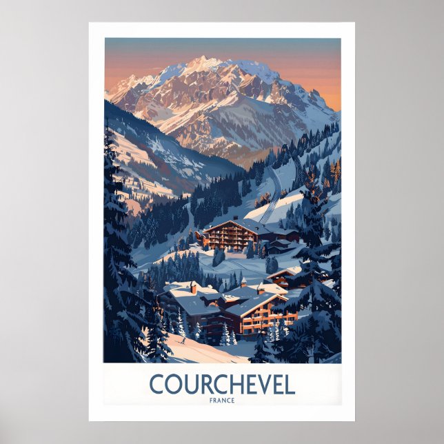 Courchevel skidtryck - Frankrike 1 Poster (Framsidan)