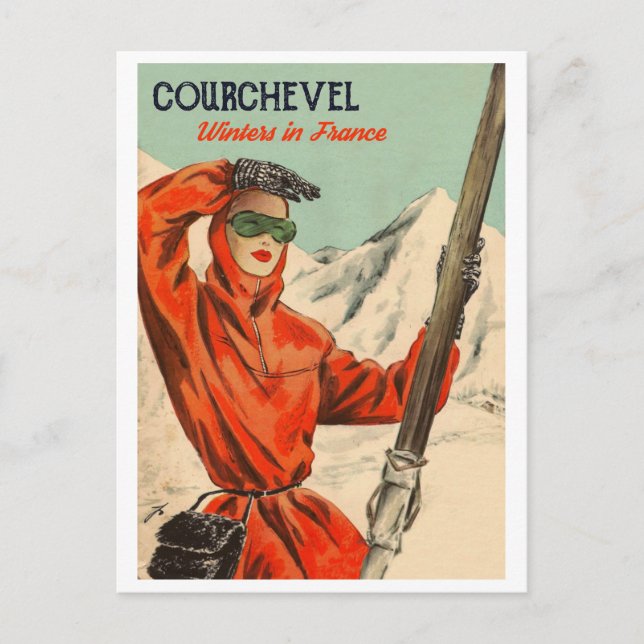 Courchevel Stilig Tjej Vykort (Framsida)