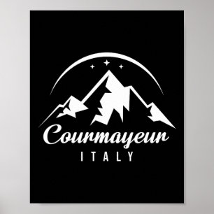 Courmayeur Italien Ski Resort Skiing Snowboarding Poster