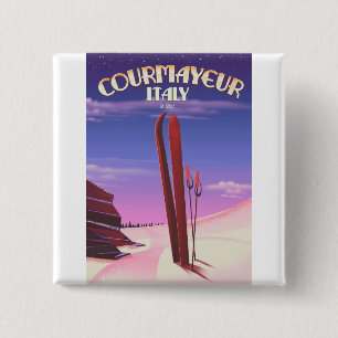 Courmayeur italienskskskidor poster knapp