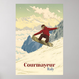 Courmayeur Snowboard Resorera Poster