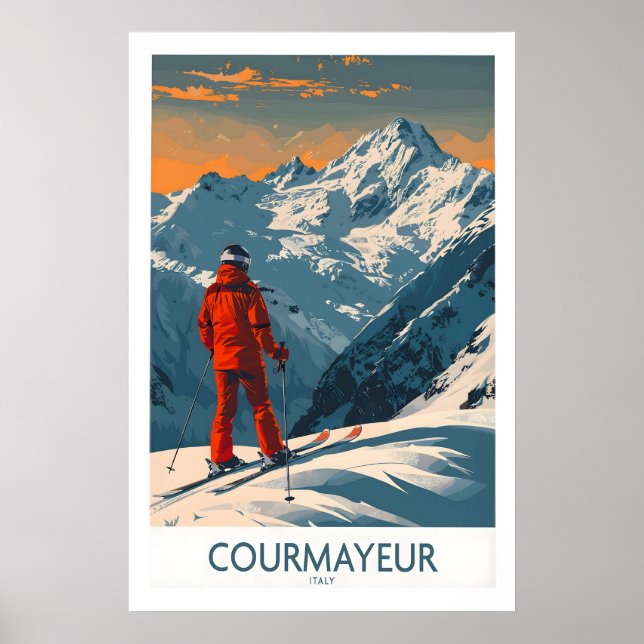 Courmayeur Väggkonsttryck - Italien 1 Poster (Framsidan)