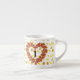 couronne d'automne sur son lit de feuilles espressomugg