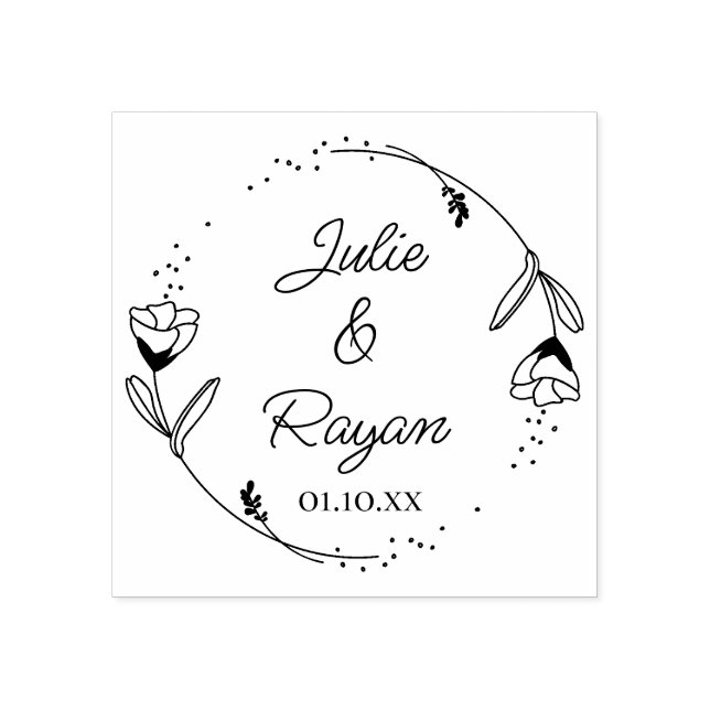 Couronne florale botanique, Prénoms Stämpel (Tryck)