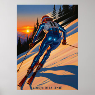 COURSE DE LA PENTE (Slope Tävling) - Original Art Poster