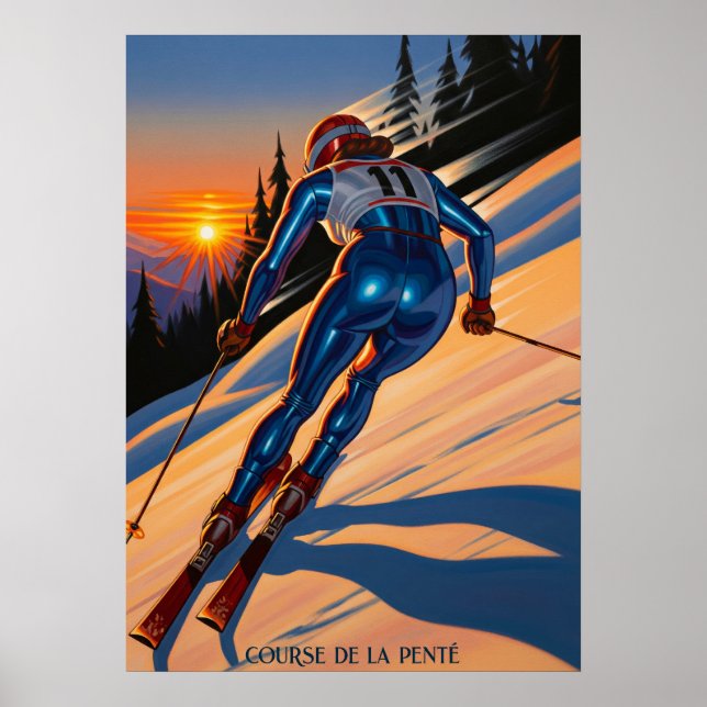 COURSE DE LA PENTE (Slope Tävling) - Original Art  Poster (Framsidan)
