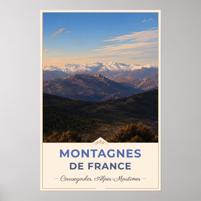 Coursegoules, France – Mountain Panorama Poster (Framsidan)