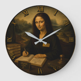 Court Clerk Funny Mona Lisa Stor Klocka