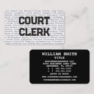 Court Clerk Legal Ord Affärskort Visitkort