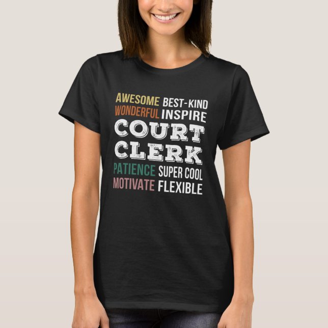 Court Clerk-värdering T Shirt (Framsida)