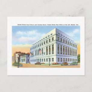 Court House and Post Office, Mobile Alabama Vykort