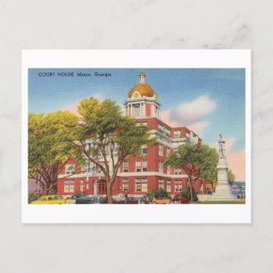 Court House i Macon, Georgia, Vintage resor Vykort