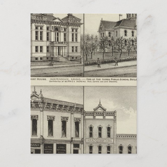 Court House, Kansas Vykort (Framsida)