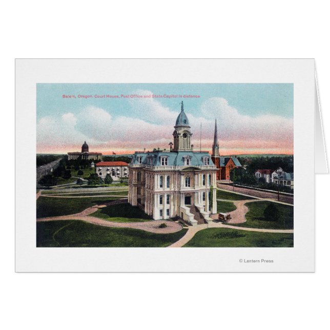 Court House, Post Office, Huvudstad Bldg Hälsningskort (Framsidan Horizontal)