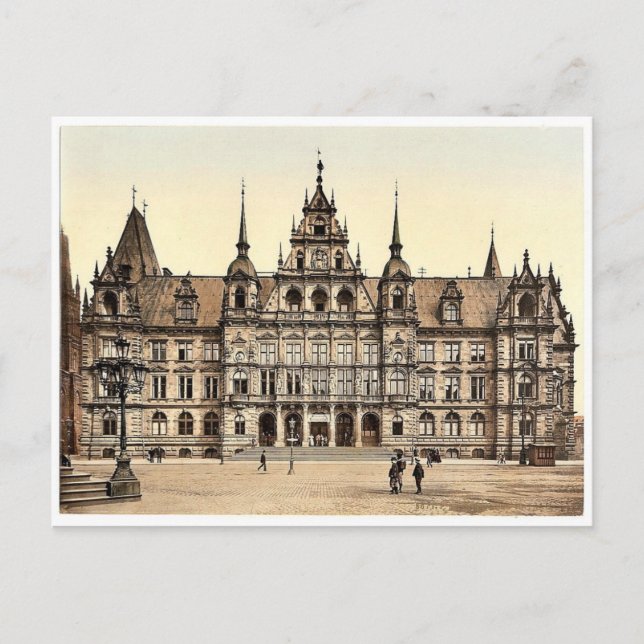 Court House, Wiesbaden, Hesse-Nassau, Tyskland cla Vykort (Framsida)