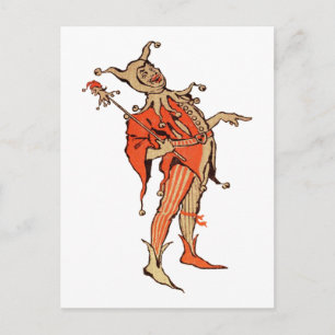 Court Jester Illustration Vykort