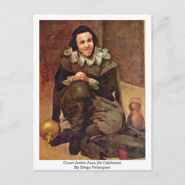 Court Jester Juan De Calabazas av Diego Velazquez Vykort (Framsida)