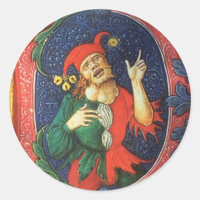 Court Jester Runt Klistermärke (Framsida)